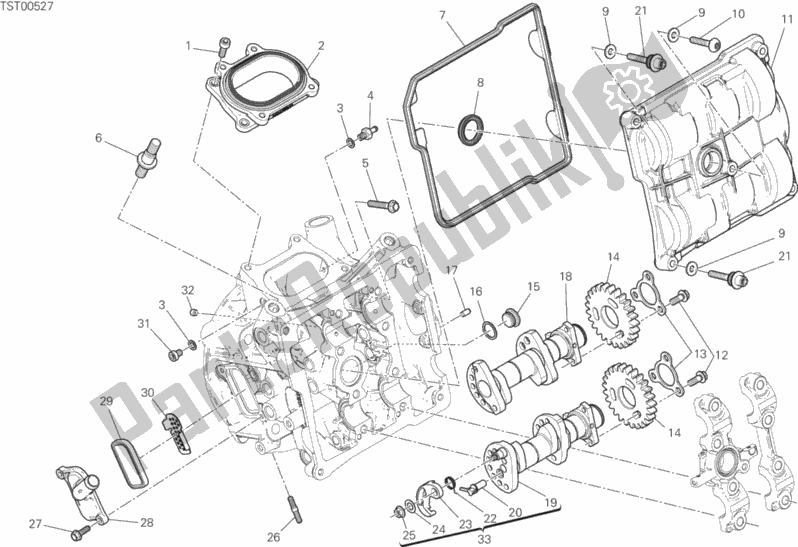 All parts for the Testa Orizzontale - Distribuzione of the Ducati Superbike 1199 Panigale ABS Brasil 2014